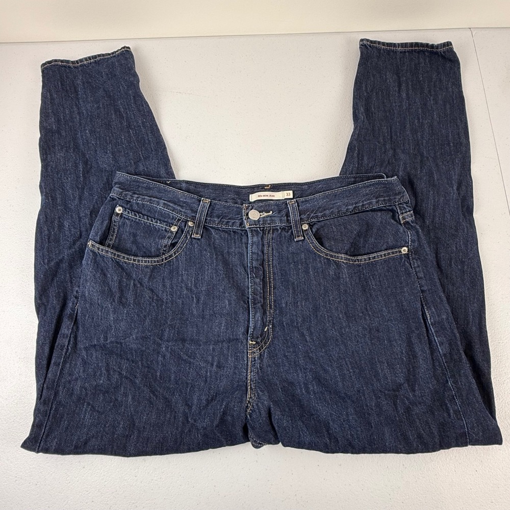 Levis 80s Mom Jeans Womens 33 Dark Wash High Rise Tapered Leg Denim A3506-0000